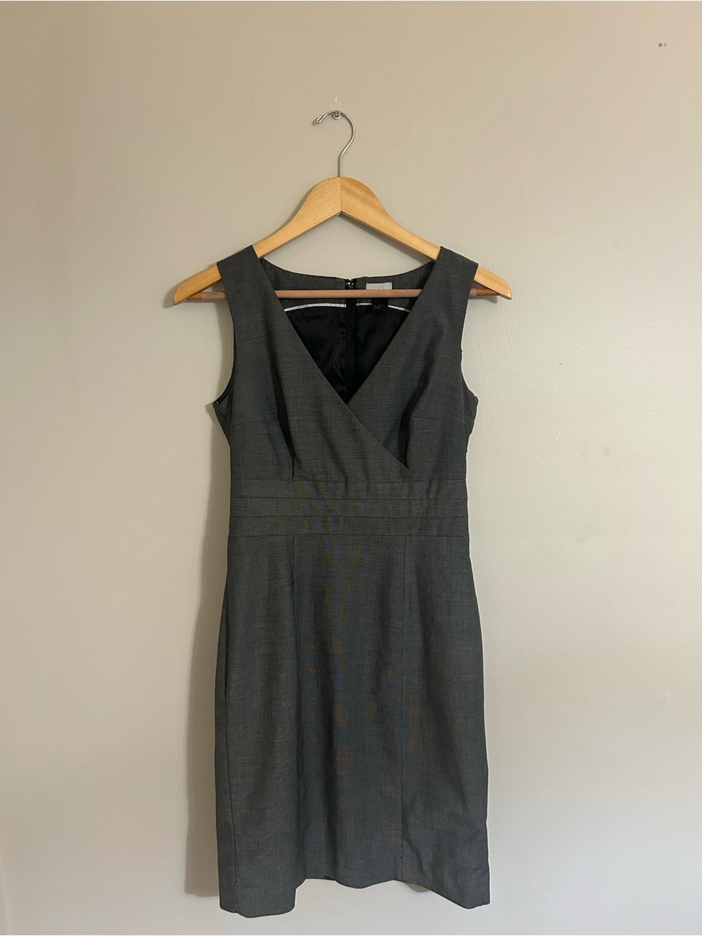 H&M Charcoal Sleeveless V-Neck Sheath Dress